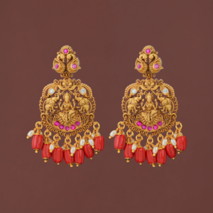 Red Moti Earrings