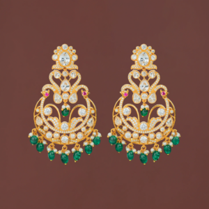 Green Moti Earrings